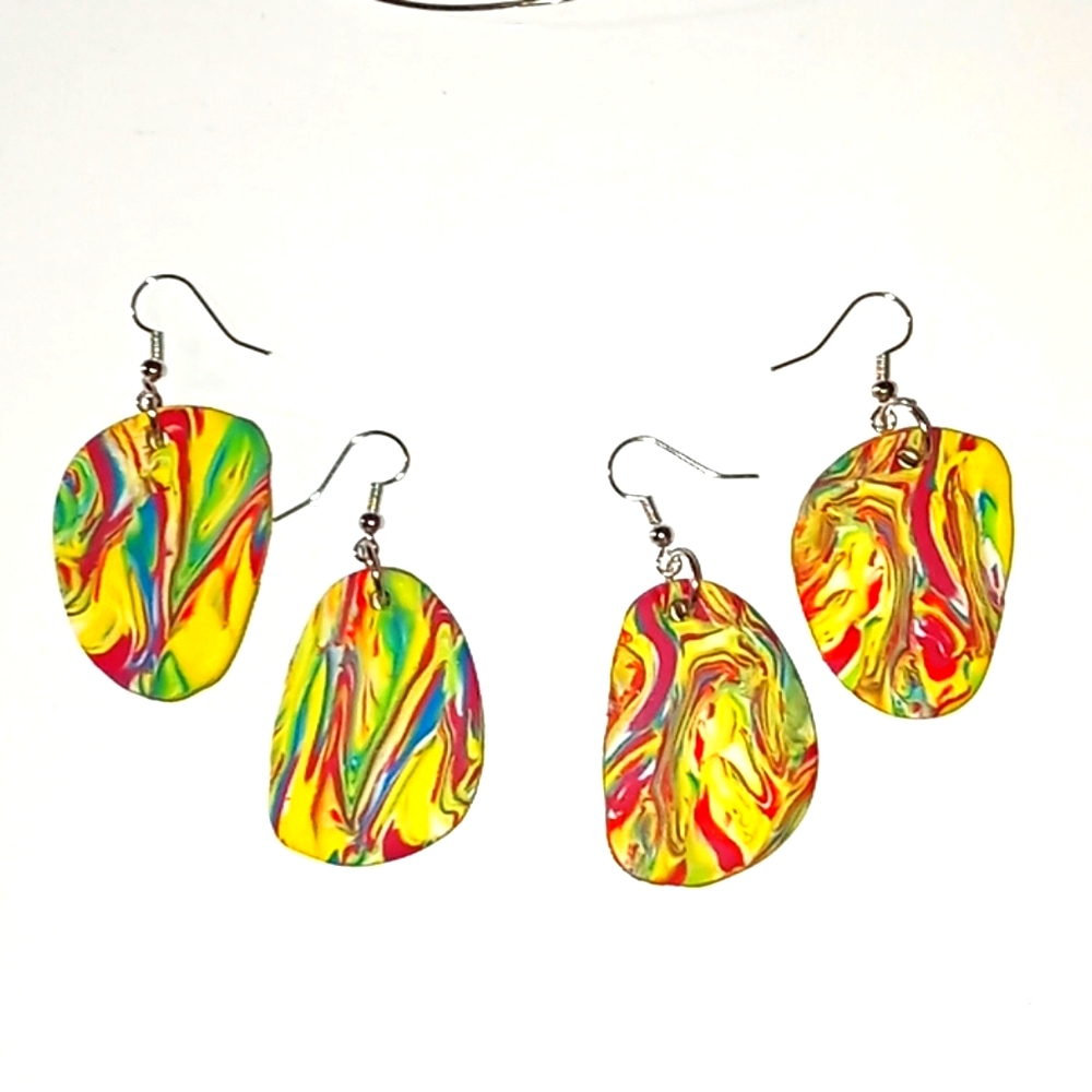 Clay earrings-Paint Me Yellow